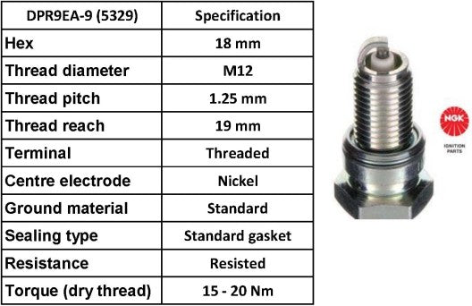 NGK Spark Plug DPR9EA-9