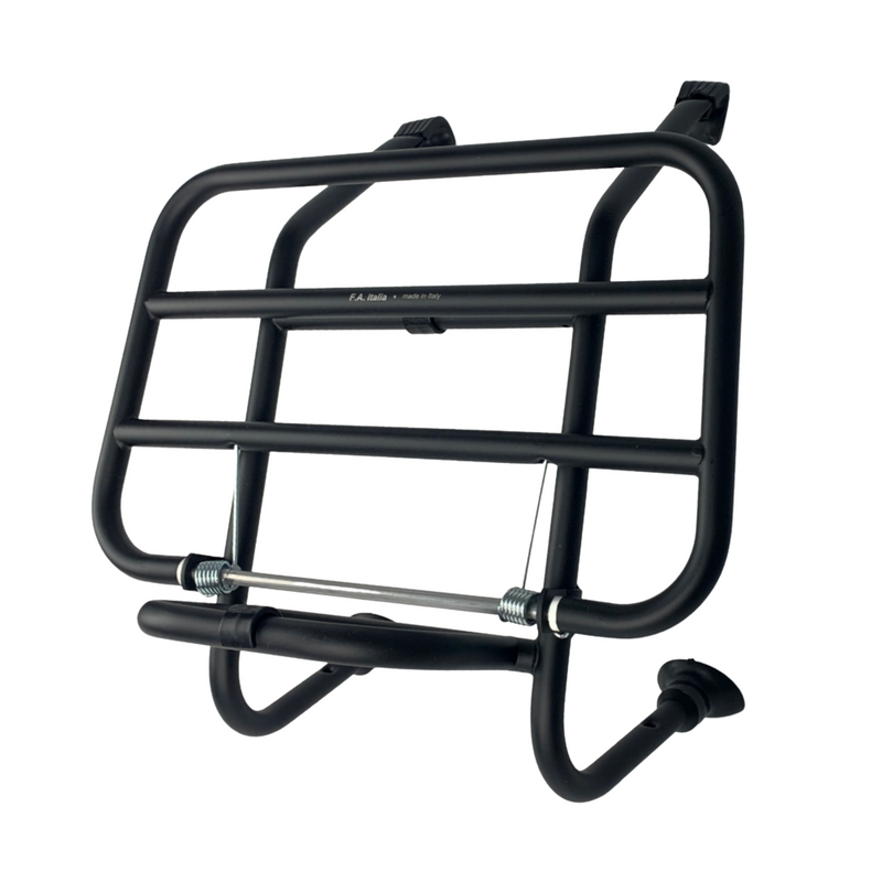 F.A. ITALIA Vespa Black Front Luggage Rack PX, T5, Lambretta (series 1-3) LI, LIS, SX, TV