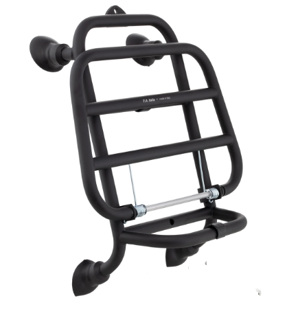 F.A. ITALIA Black Front Rack Vespa GTS 125-300, GTV 300 (2019-Onwards)